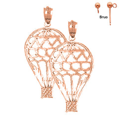 14K or 18K Gold Hot Air Balloon Earrings