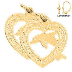 14K or 18K Gold Dolphin Earrings