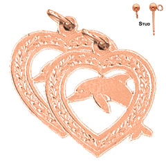 14K or 18K Gold Dolphin Earrings