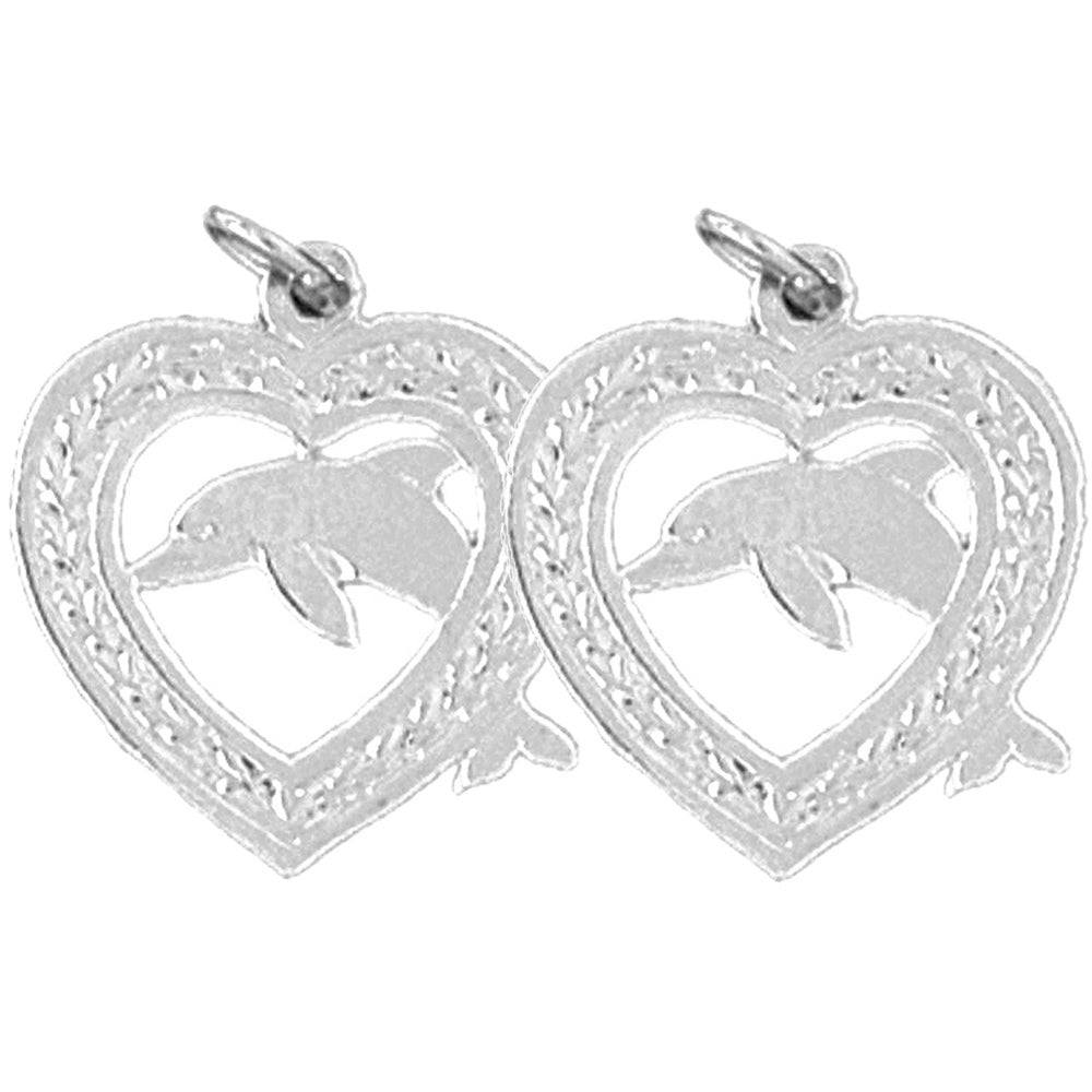 14K or 18K Gold 20mm Dolphin Earrings