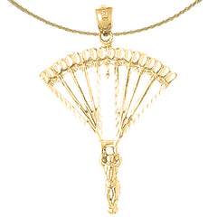 Colgante de paracaídas de oro de 10K, 14K o 18K