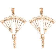 14K or 18K Gold 39mm Parachuter Earrings