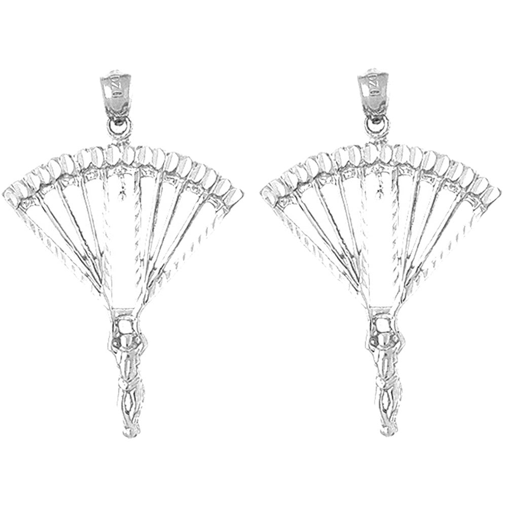 Sterling Silver 39mm Parachuter Earrings