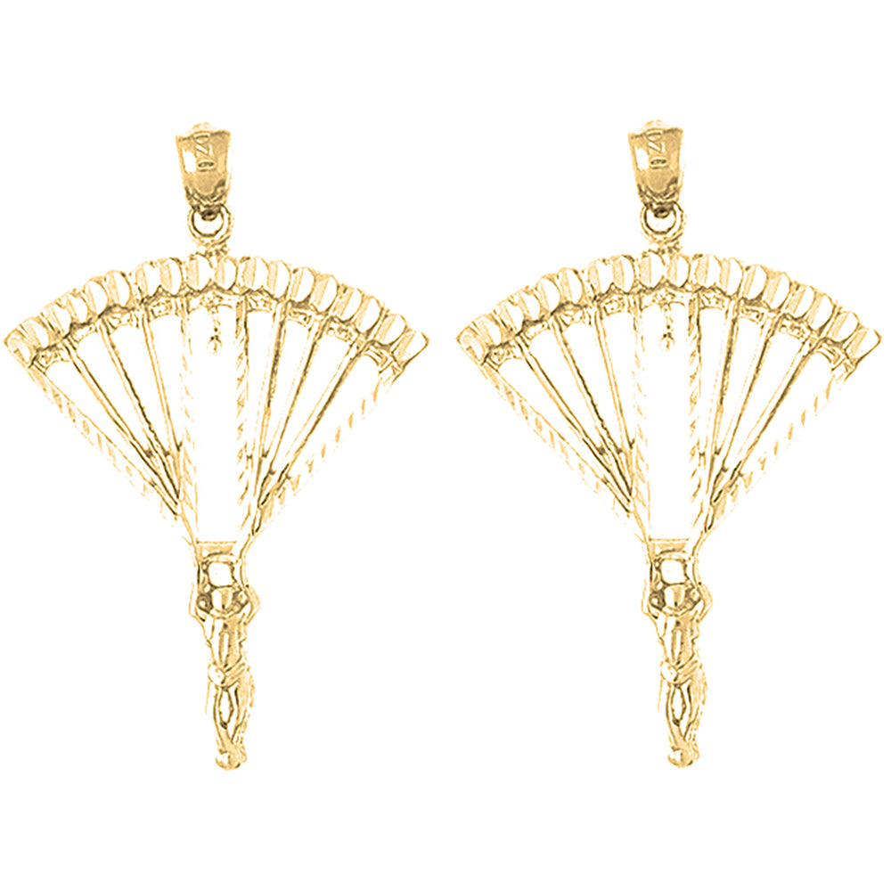14K or 18K Gold 39mm Parachuter Earrings