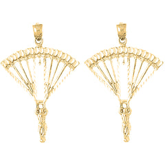 14K or 18K Gold 39mm Parachuter Earrings