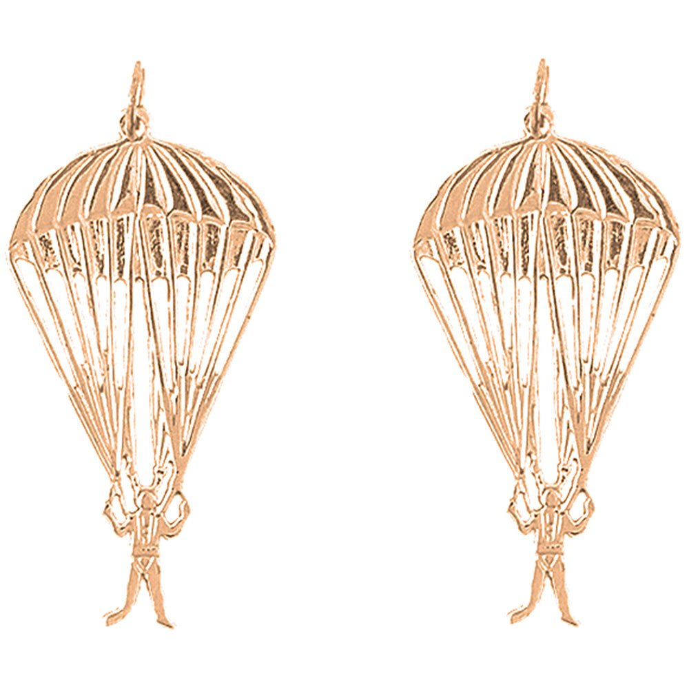 14K or 18K Gold 37mm Parachuter Earrings