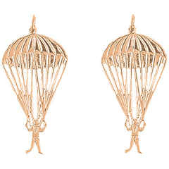 14K or 18K Gold 37mm Parachuter Earrings