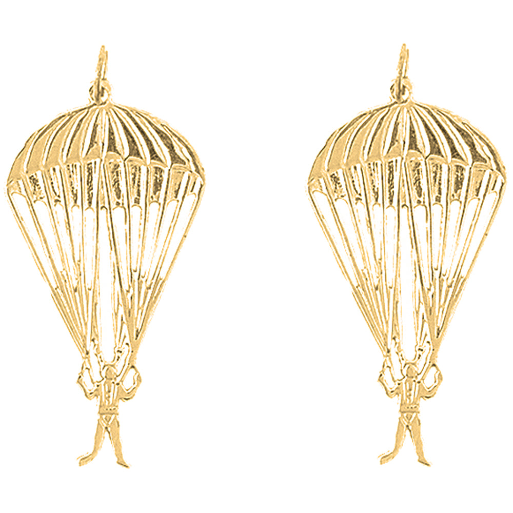 14K or 18K Gold 37mm Parachuter Earrings