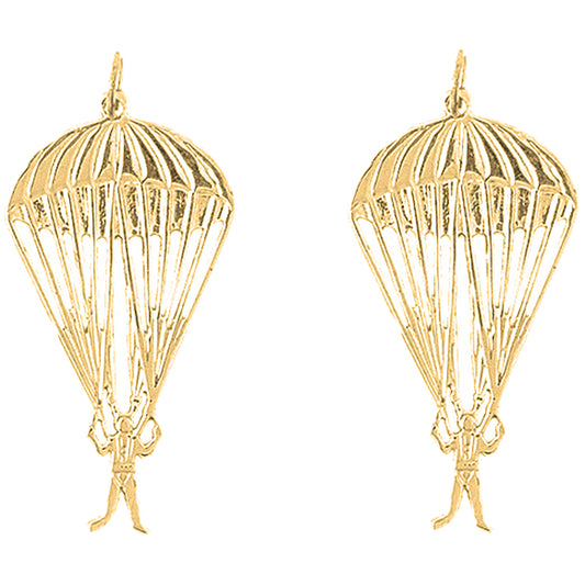 14K or 18K Gold 37mm Parachuter Earrings