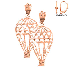 14K or 18K Gold Hot Air Balloon Earrings