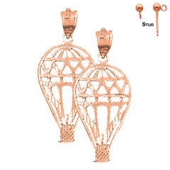 14K or 18K Gold Hot Air Balloon Earrings