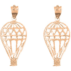 14K or 18K Gold 30mm Hot Air Balloon Earrings