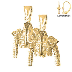 Sterling Silver 26mm Matador Jacket Earrings (White or Yellow Gold Plated)