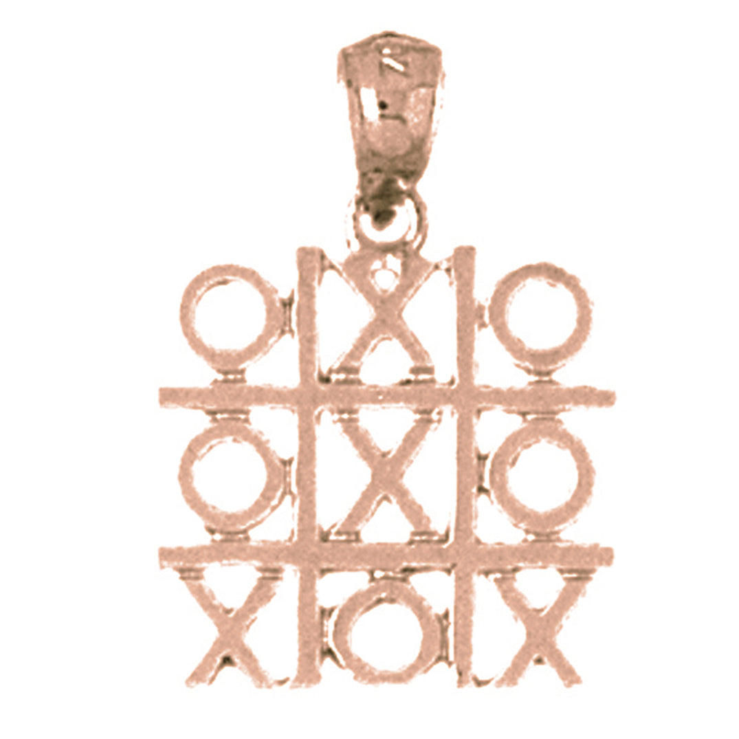 14K or 18K Gold Tic Tac Toe Pendant