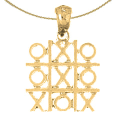 14K or 18K Gold Tic Tac Toe Pendant