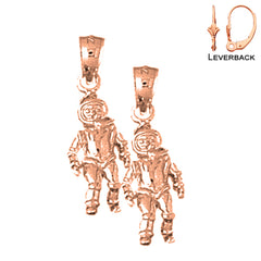 14K or 18K Gold Astronaut Earrings