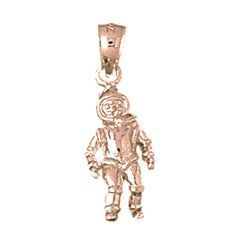 10K, 14K or 18K Gold Astronaut Pendant
