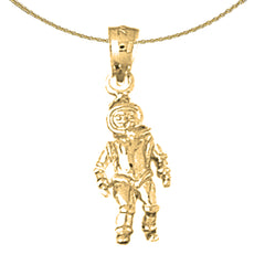 10K, 14K or 18K Gold Astronaut Pendant