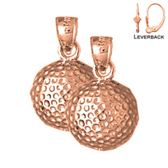 14K or 18K Gold Golf Ball Earrings