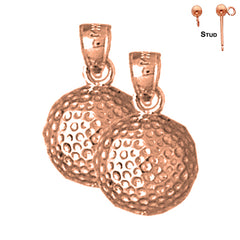 14K or 18K Gold Golf Ball Earrings
