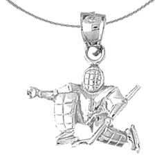 10K, 14K or 18K Gold 3D Hockey Goalie Pendant