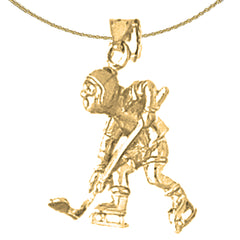 10K, 14K or 18K Gold 3D Hockey Player Pendant