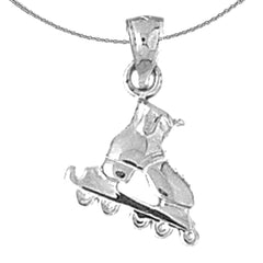 10K, 14K or 18K Gold 3D Skate Blades Pendant