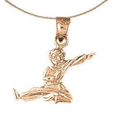 10K, 14K or 18K Gold Martial Arts Karate Pendant