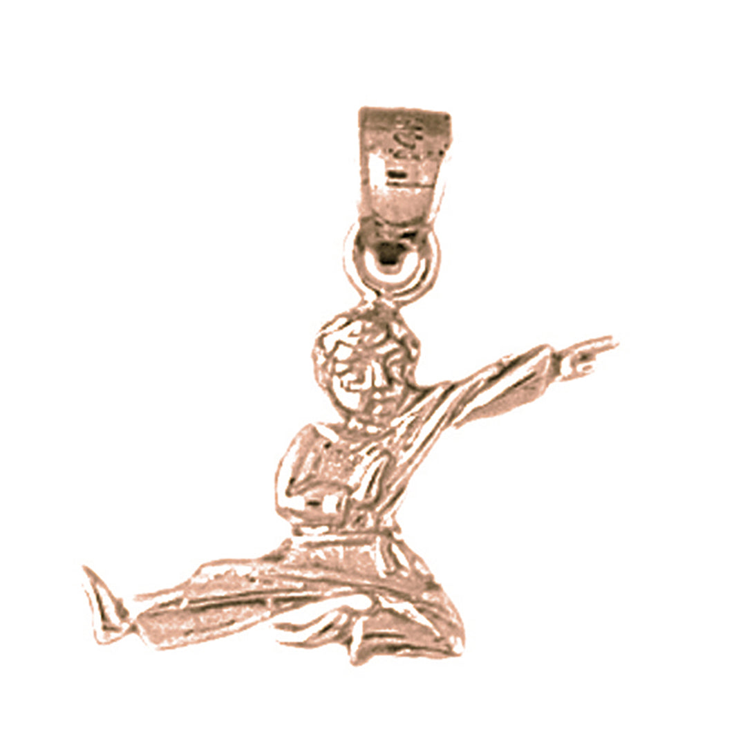 10K, 14K or 18K Gold Martial Arts Karate Pendant