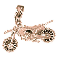 10K, 14K or 18K Gold 3D Motorcycle Pendant