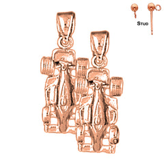 14K or 18K Gold Race Car Earrings