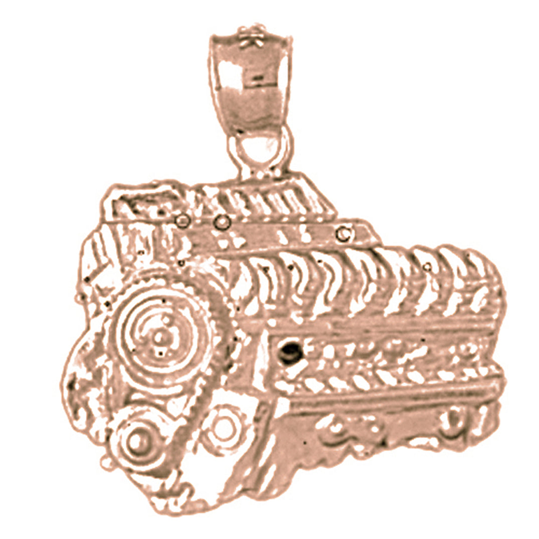 10K, 14K or 18K Gold Car Engine Pendant