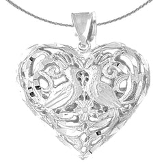 10K, 14K or 18K Gold 3D Filigree Heart Pendant