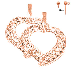 14K or 18K Gold Heart Earrings