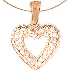 14K oder 18K Gold Herz Anhänger