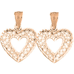 14K or 18K Gold 22mm Heart Earrings