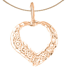 14K oder 18K Gold Herz Anhänger