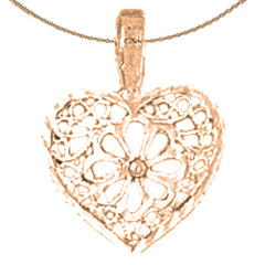 14K oder 18K Gold Herz Anhänger