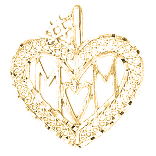 10K, 14K or 18K Gold #1 Mom Pendant
