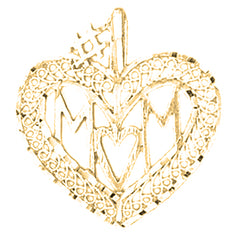 10K, 14K or 18K Gold #1 Mom Pendant