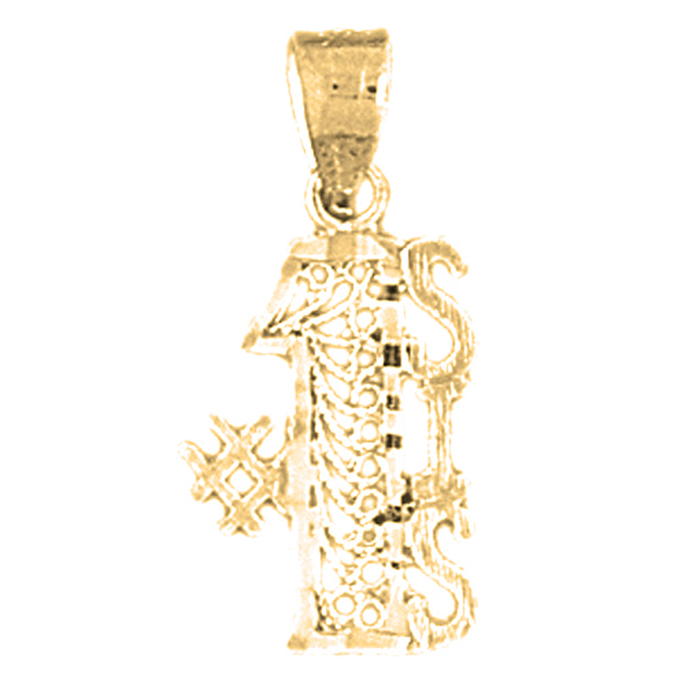 14K or 18K Gold #1 Sis Pendant