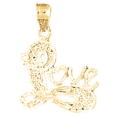 14K or 18K Gold Love Pendant