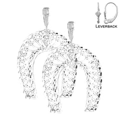 Pendientes de herradura de plata de ley de 25 mm (chapados en oro blanco o amarillo)