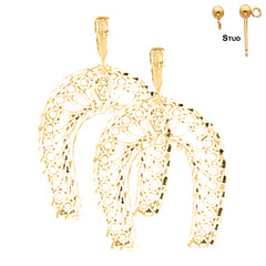 Pendientes de herradura de plata de ley de 25 mm (chapados en oro blanco o amarillo)