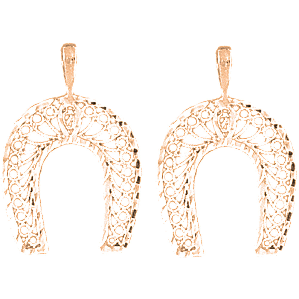 14K or 18K Gold 25mm Horseshoe Earrings