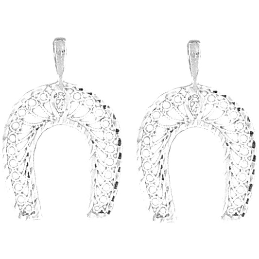 Sterling Silver 25mm Horseshoe Earrings