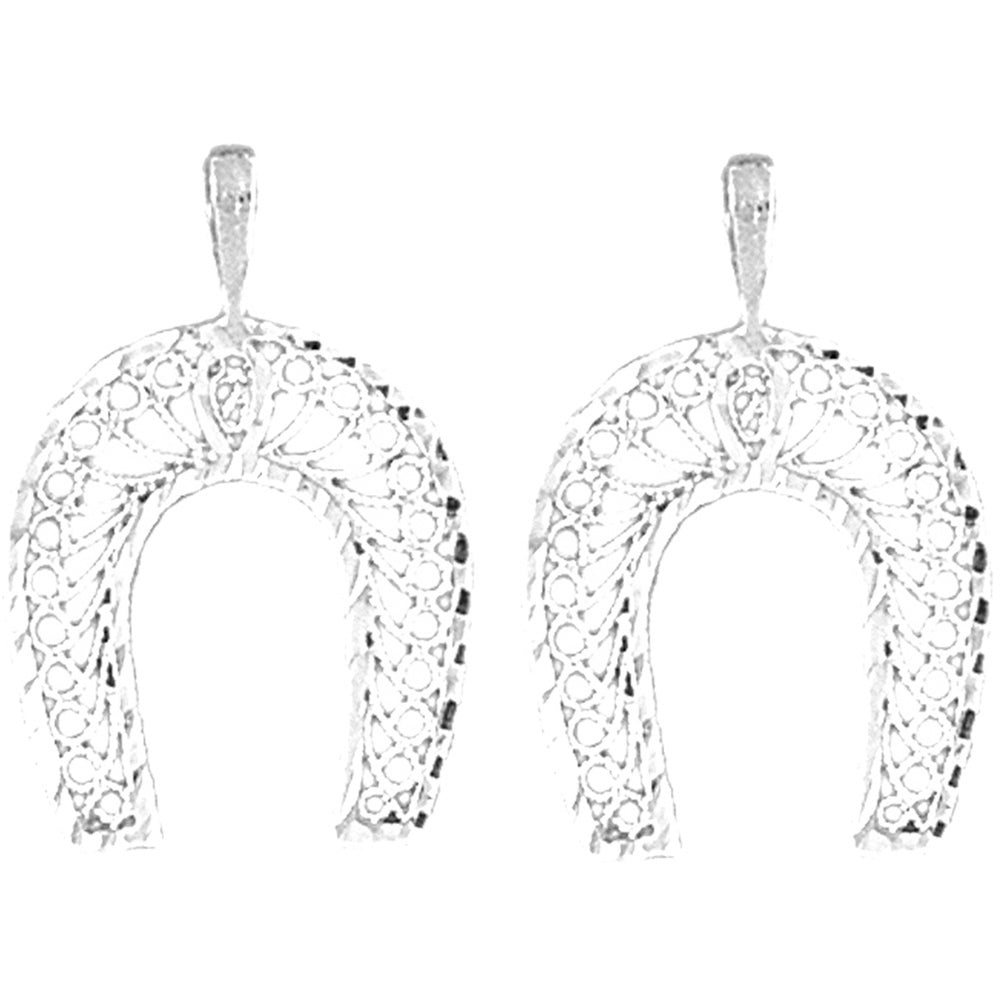14K or 18K Gold 25mm Horseshoe Earrings