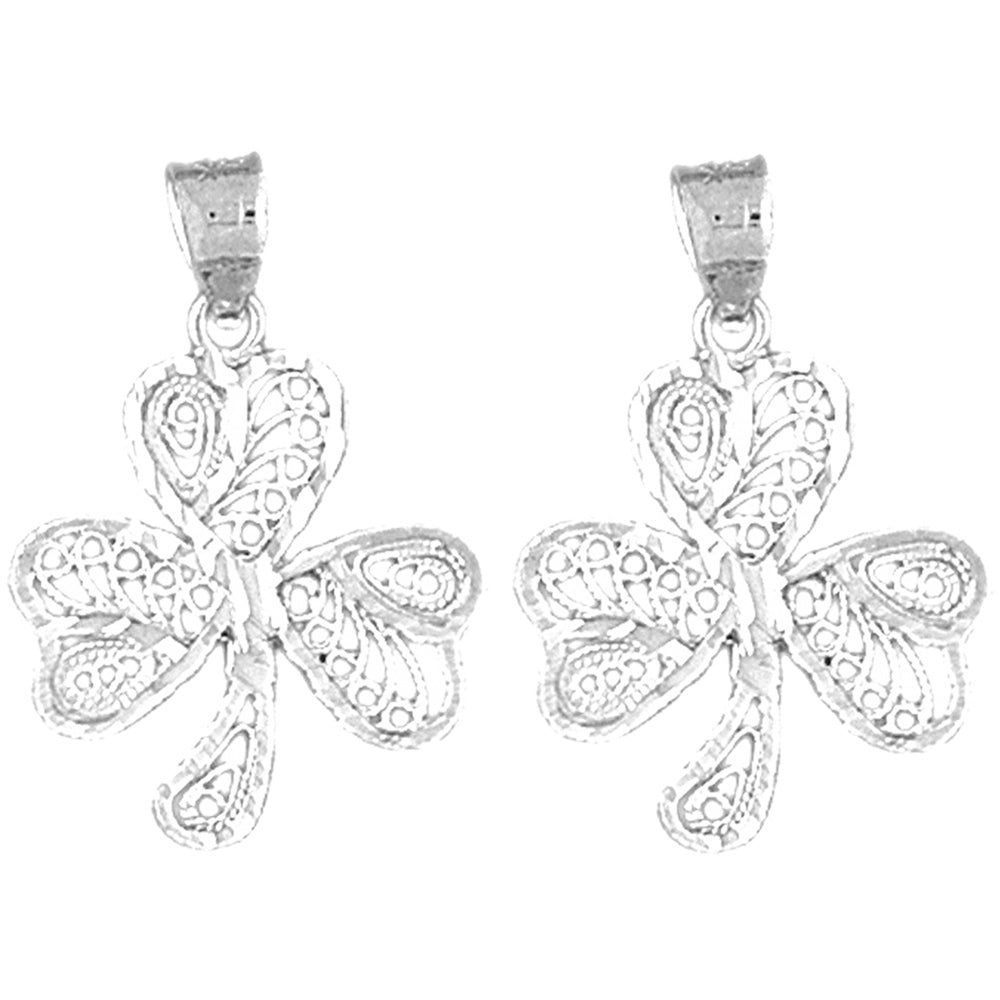 Sterling Silver 26mm Clover Earrings