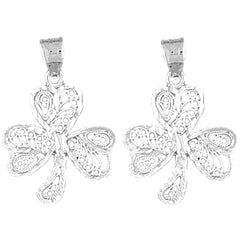Sterling Silver 26mm Clover Earrings