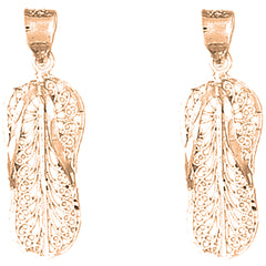 14K or 18K Gold 33mm Flip Flop Earrings